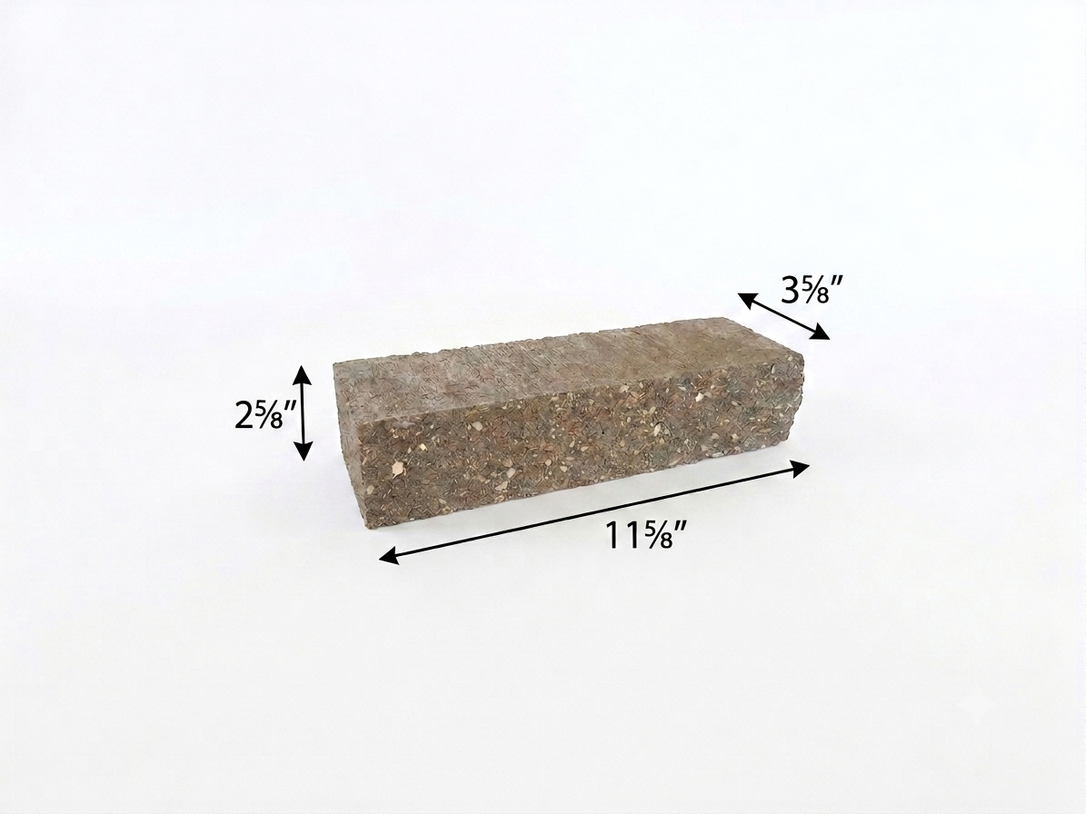 Village Stone dimensions: 3-5/8 inch W x 2-5/8 inch H x 11-5/8 inch L
