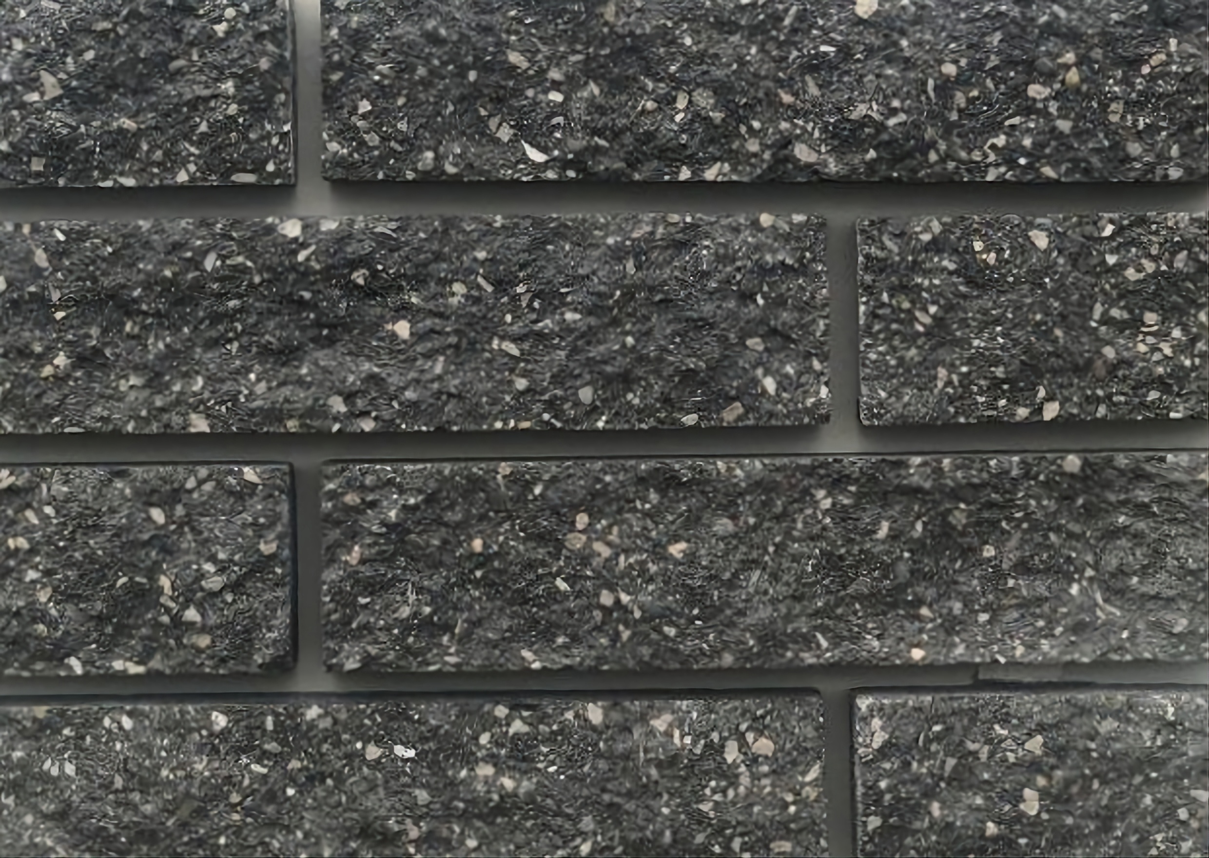 Dark Gray Village Stone split face veneer CMU sample board